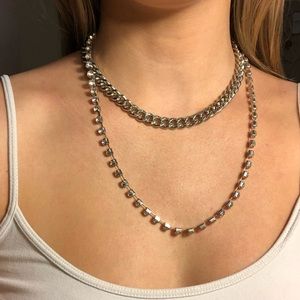 Rhinestone chain necklace